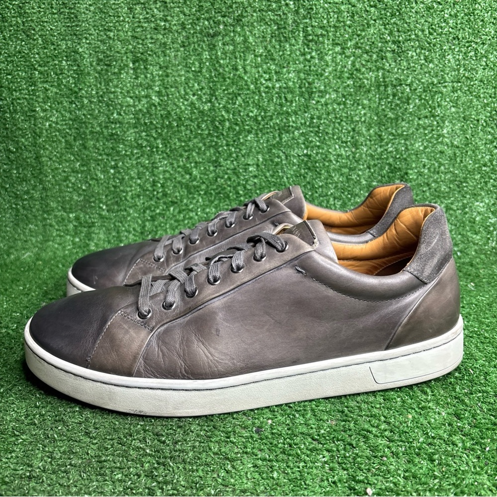 Magnanni Leather Lace Up Dress Sneakers Gunmetal Mens Size 11.5 M - Picture 3 of 12